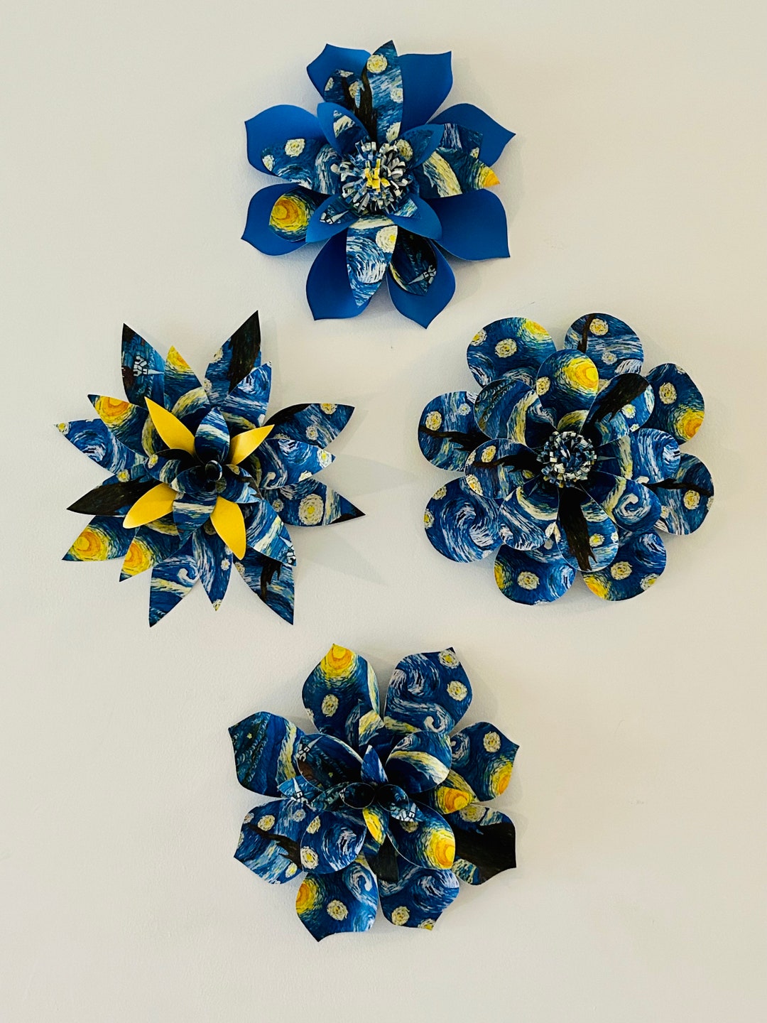 Starry Night Paper Flower Wall Decorpaper Flower Decorwall Art