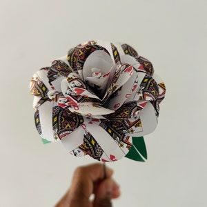 Queen of Hearts Paper Roses|Card Lover Gift|Paper Flowers|Birthday Gift|Anniversary Gift|Themed Bouquet|Alice in Wonderland|Alices Adventure