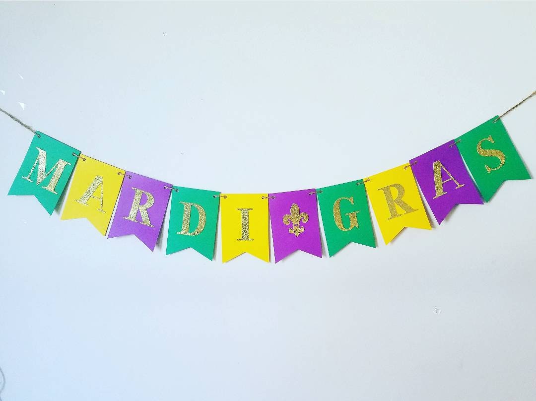 mardi gras birthday banner