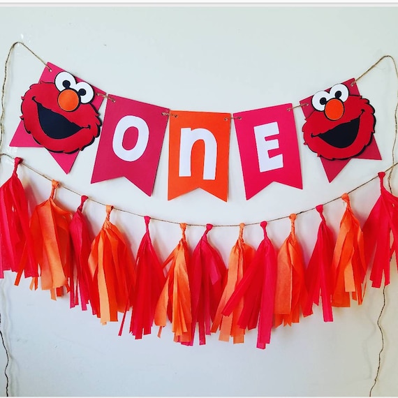 Elmo High Chair Banner Elmo Banner Elmo 1st Birthday Decor Elmo