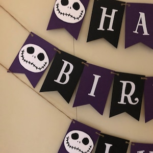 Jack Skellington Birthday Banner, Tim Burton Themed Party,nightmare ...
