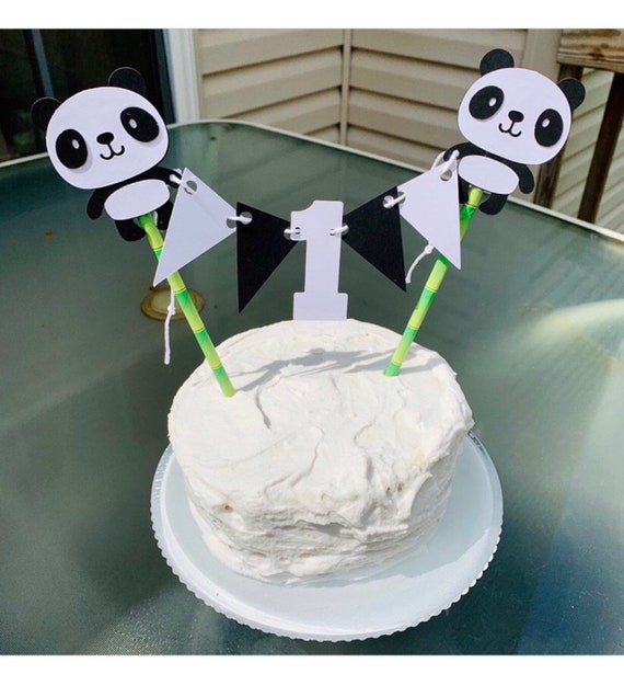 Tupper De Gateau De Panda Banniere De Gateau De Panda Decor Etsy