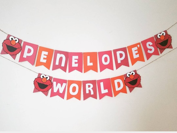 Elmo S World Name Banner Elmo Banner Elmo 1st Birthday Decor Elmo