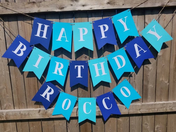 Boy 1st Birthday Bannerblue Bannerblue Birthday Bannerboy Etsy