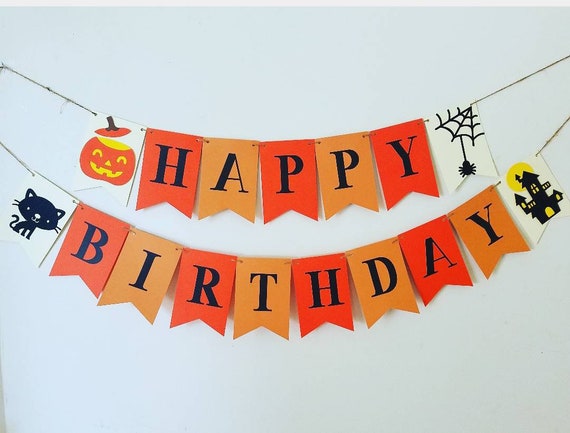 Printable Halloween Birthday Banners