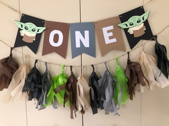 Baby yoda banner,baby yoda birthday,the child banner,the mandalorian banner,Star Wars banner,highchair banner,birthday banner,mandalorian de Il_570xn