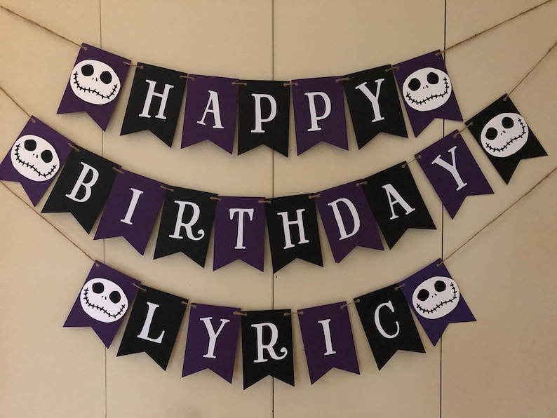 Jack Skellington Birthday Banner Tim Burton Themed | Etsy