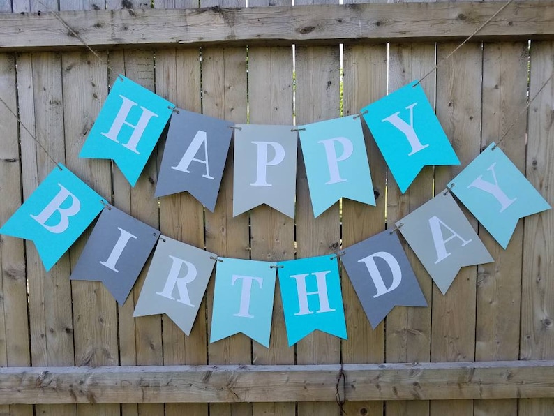 happy birthday bannerpersonalized boy birthday bannerblue etsy