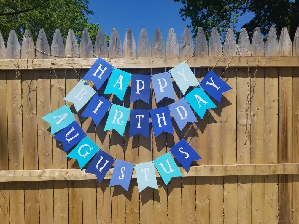 Happy Birthday Banner.Boy Birthday bannerpersonalized boy | Etsy