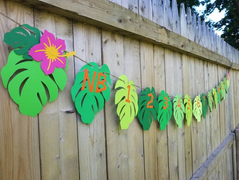 Moana photo banner,luau photo banner,Moana birthday banner,luau birthday banner,tropical birthday banner,tropical photo banner,leaf garland