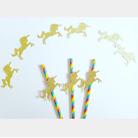 Rainbow Straws Unicorn Party Straws Rainbow Babyshower Rainbow 1st