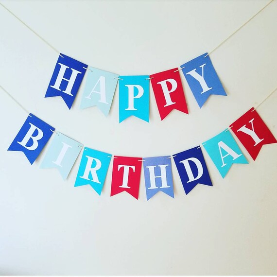 Happy Birthday Banner Boy Banner Personalized Boy Birthday Banner