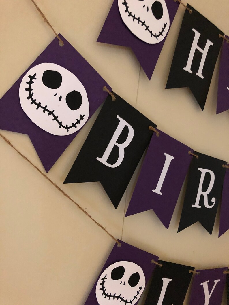 Jack Skellington Birthday Banner Tim Burton Themed | Etsy