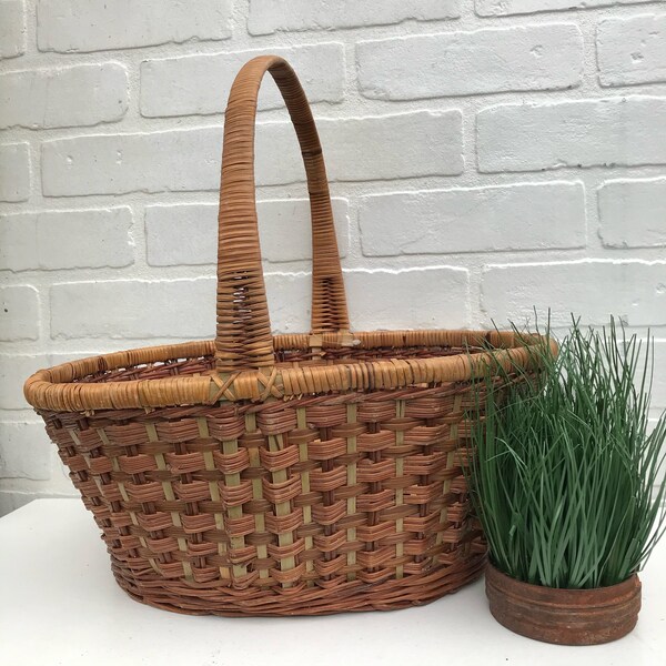 Vintage Herb Basket. Easter Basket. Easter Bunny Basket. Egg Basket. Display Basket. Easter Boho Basket. Wicker Bunny Basket.