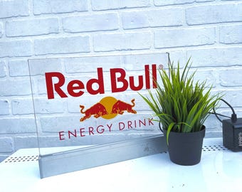 Vintage Red Bull Neon Sign.  Red Bull Light Up Sign. Man Cave Barware. Father’s Day Gift. Bar Wall Art.