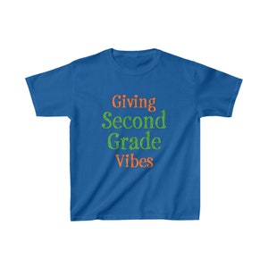 Kids &quot;Second Grade Vibes&quot; Back-to-School Heavy Cotton™ Tee