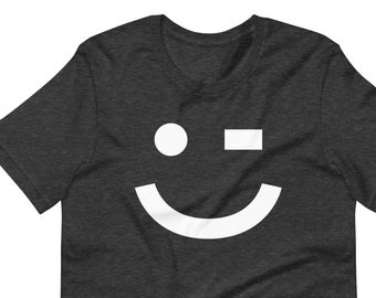 Wink T-shirt - winky face, ;) mono color, comfy tee