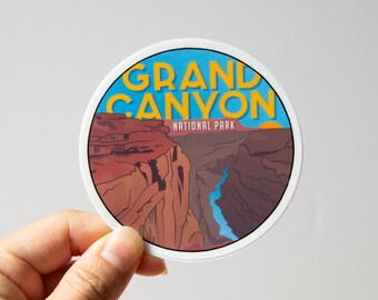Grand Canyon National Park Aufkleber - digital gezeichnet - Vinyl-Aufkleber, Naturliebhaber, Arizona, Reise, Abenteuer, Backpacking, USA, Roadtrip