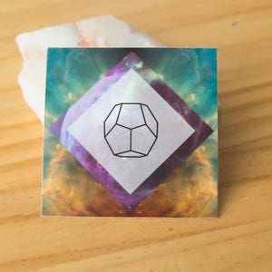 Ether Platonic Solid Geometry Sticker - Akash Vinyl Stickers, stability, energy, ancient symbol, crystal grid, boho, tarot, elements, magic