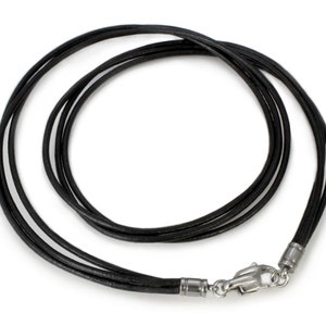 Leather necklace Ø 3.5 mm leather chain 3 strands men's women's real leather jewelry chain carabiner necklace leather necklace length 45 - 80 cm N346