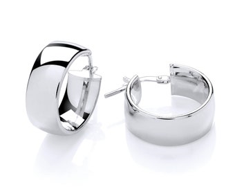 Sterling Silver 20mm Chunky Wedding Hoop Earrings