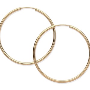 9ct Yellow Gold 32mm Sleeper Hoop Earrings