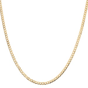 9ct Yellow Gold CURB Chain Necklace - 2.5mm - 16 18 20 22 24 inch