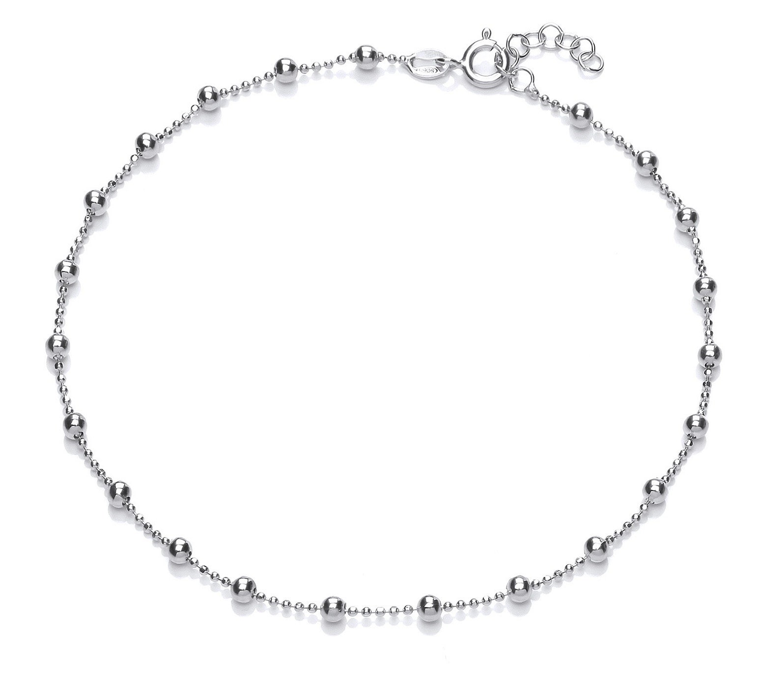 Sterling Silver Beaded Ankle Bracelet / Anklet Etsy