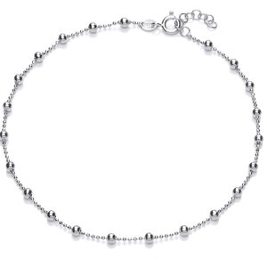 Sterling Silver Beaded Ankle Bracelet / Anklet