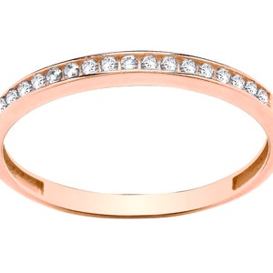 9ct Rose Gold 0.15ct Eternity Wedding Ring size J K L M N O P Q R S T U