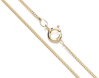 9ct Yellow Gold Curb Chain - 16 18 20 inch