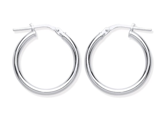 Sterling silver shop plain hoop earrings