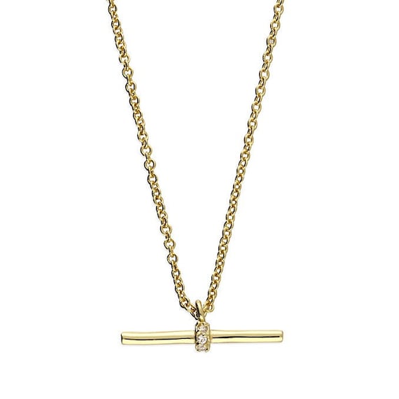 T-Bar Paperclip Chain in 9ct Yellow Gold