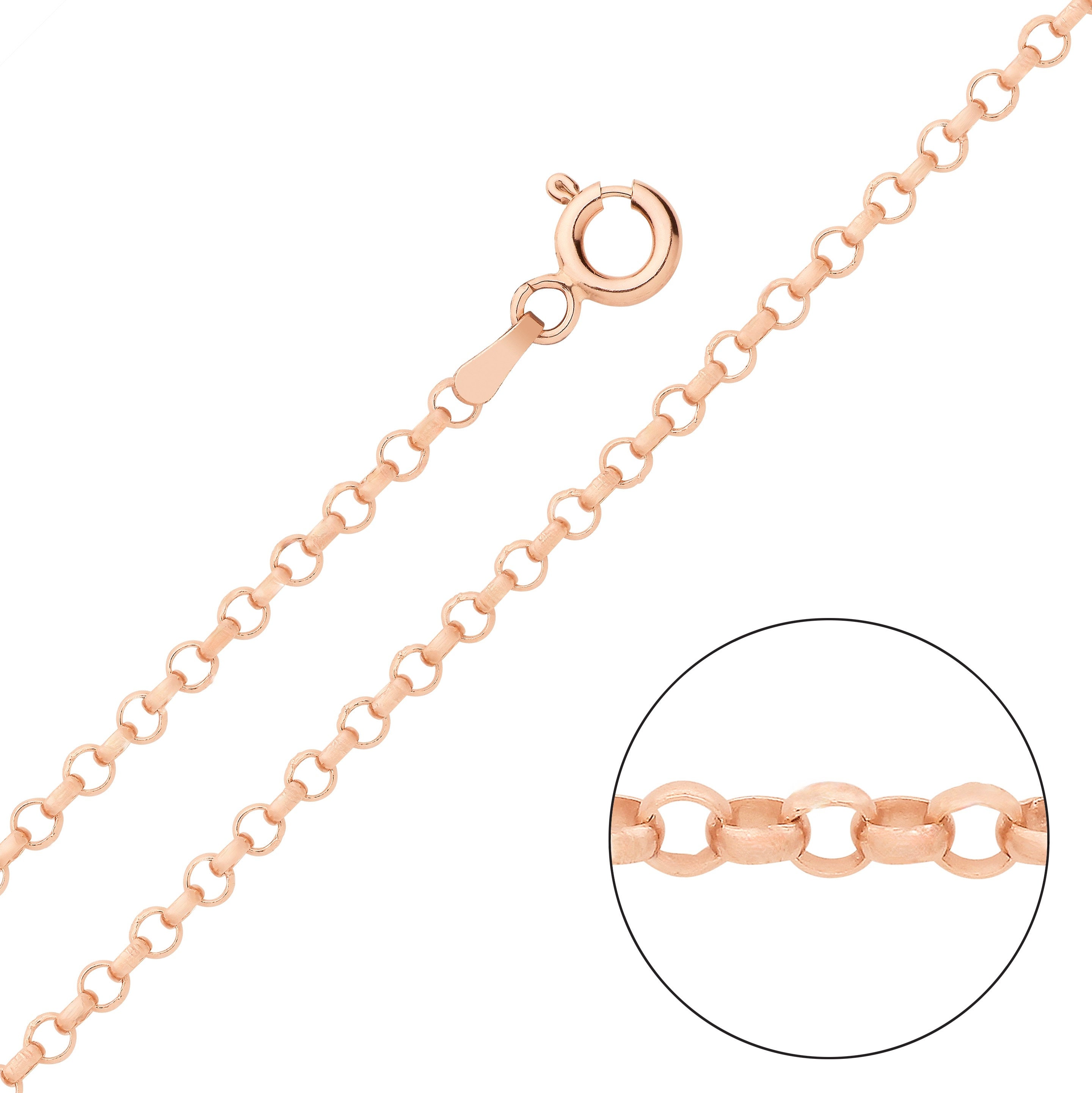 Love GOLD 9ct Rose Gold Round Belcher Chain Necklace