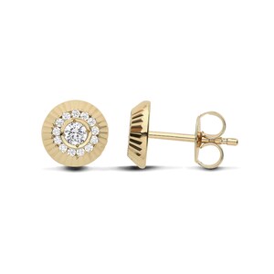 9ct Yellow Gold Rolex Stud Earrings - 8mm Face