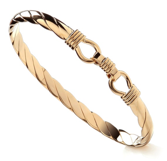9ct Gold on Silver Ladies Hook Bangle Etsy