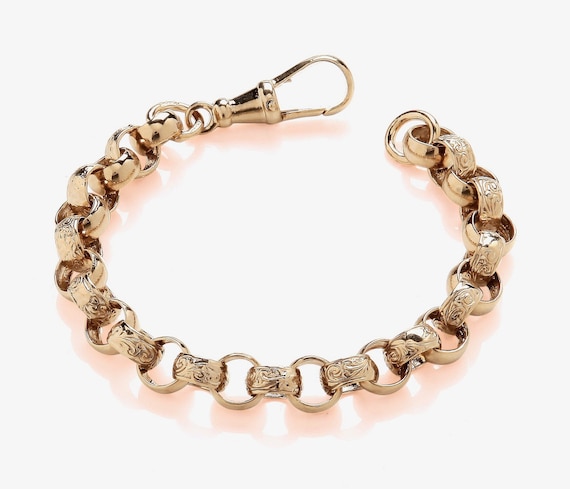 Silver and 9ct Rose Gold Cable Belcher Bracelet | Silvermoon