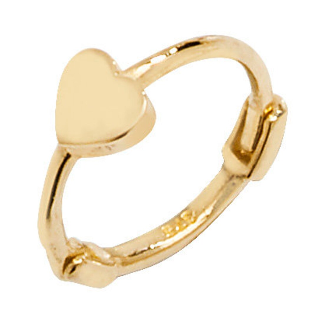 9ct Gold Earring Hoop Heart Helix / Cartilage Etsy UK
