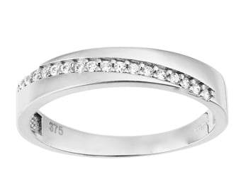 9ct White Gold 0.15ct Wedding Band Ring - sizes J to U