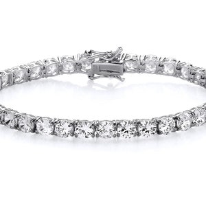 925 Sterling Silver 5mm Sparkling CZ Ladies Tennis Bracelet - 7.5 inch