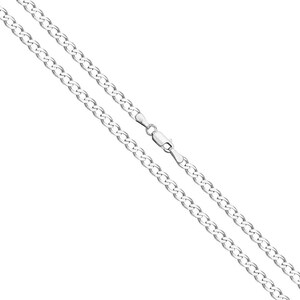 Sterling Silver Solid Curb Chain - 3mm - 16" 18" 20" 22" 24" 26" 30"