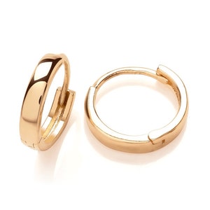 9ct Yellow Gold Huggie Hoop Cuff Earrings