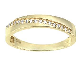 9ct Yellow Gold 0.15ct Wedding Band Ring - sizes J to U
