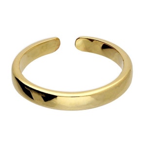 9ct Yellow Gold on Silver Plain Adjustable Toe Ring