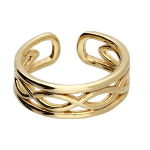 9ct Yellow Gold on Silver Infinity Adjustable Toe Ring