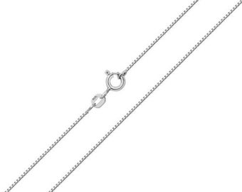Sterling Silver 1mm Box Chain Necklace 16 18 20 22 24 inch SOLID 925 SILVER