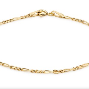 9ct Gold Figaro Ankle Bracelet 10.5 inch ANKLET Solid 9ct Gold 2.5mm Width