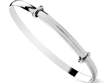 925 Sterling Silver Ladies Expanding Bangle - SOLID 925 Silver