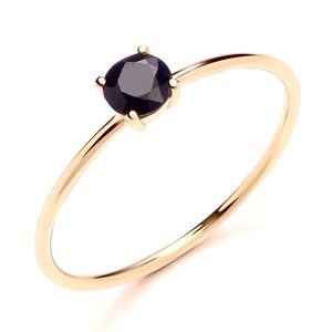 9ct Yellow Gold Natural Blue Sapphire Solitaire Ring size J K L M N O P Q R S September Birthstone
