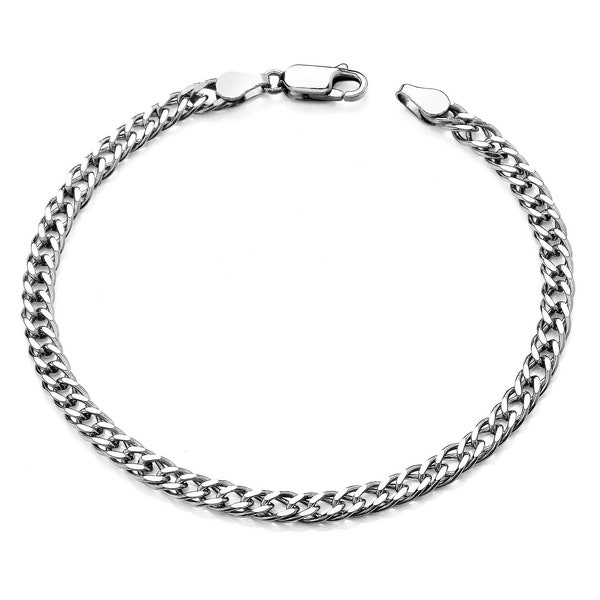 Sterling Silver Ladies Double Curb Bracelet - 7.5 inch